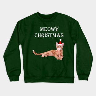 Meowy Christmas Ginger Kitten Crewneck Sweatshirt